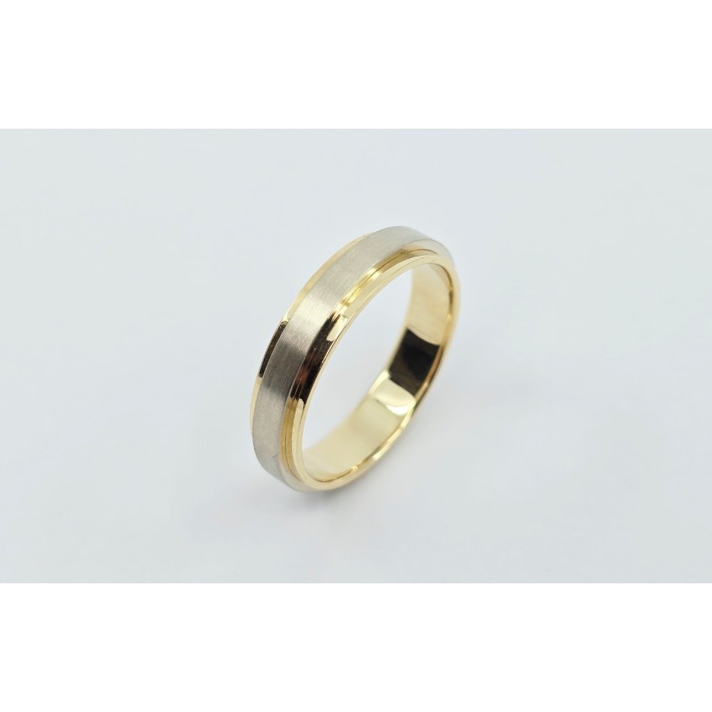 14k Two Tone Multi Color Gold Brushed  Polished Wedding Band Ring  Size 1250